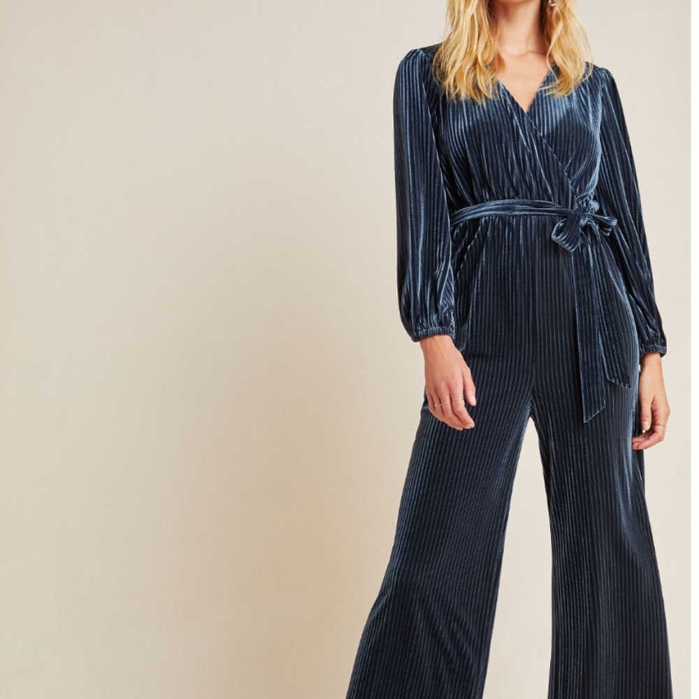 Navy Velvet Jumpsuit